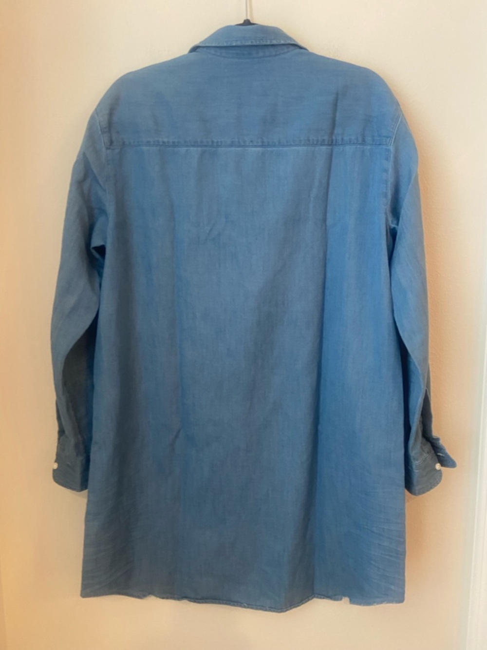 Frank & Eileen Mary Shirt Dress Denim Button Front Blue Italian Cotton Size M - Picture 4 of 7